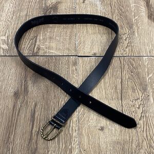 LS & CO Black Leather Belt Made in Italy Size 32